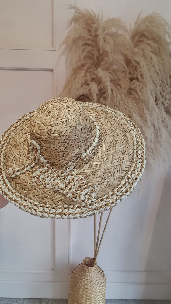 Beautiful J'adore Straw Sun Hat - Straw/Gold