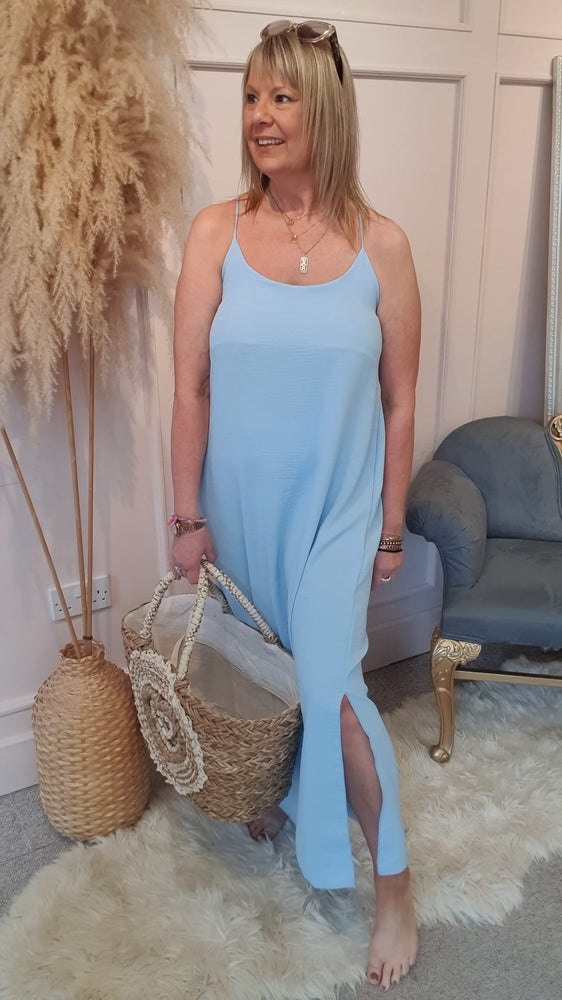 Strappy Maxi Sundress - Pale Blue