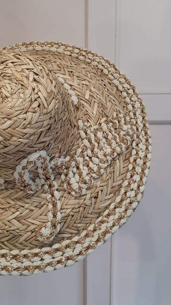 Beautiful J'adore Straw Sun Hat - Straw/Gold