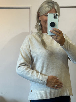 Soft Round Neck Jumper - Oatmeal