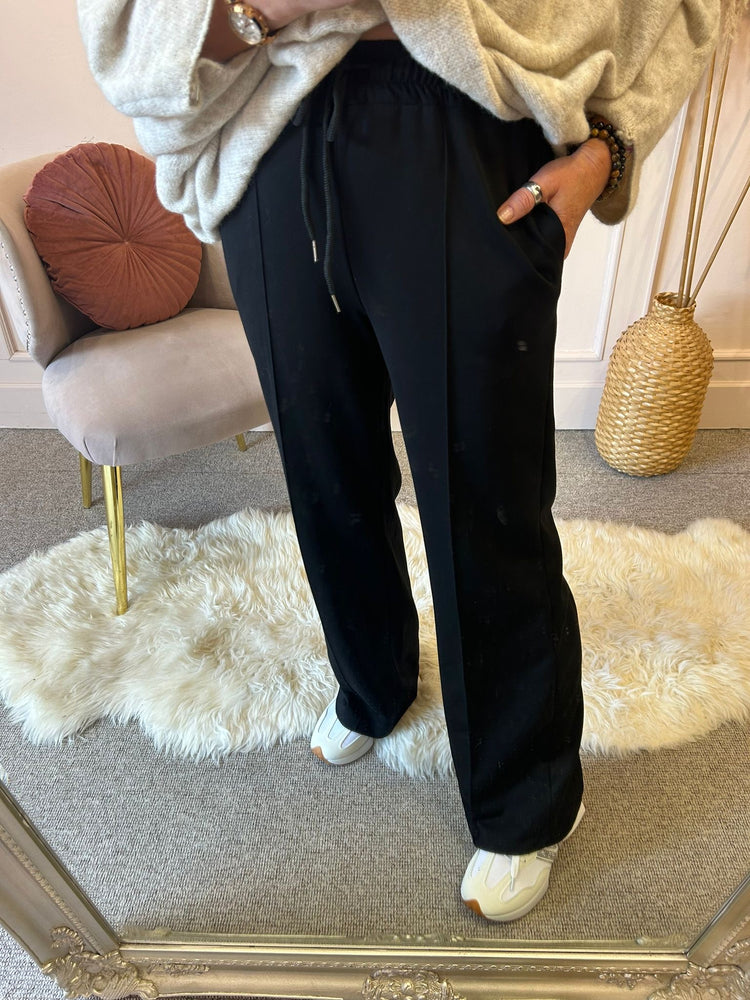 Wide Leg Lounge Pant- Black