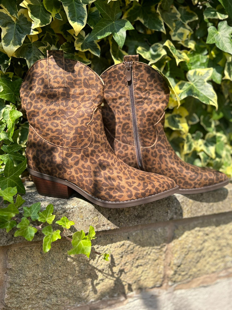 Leopard Ankle Cowboy Boot Leopard Wardrobe By Simone