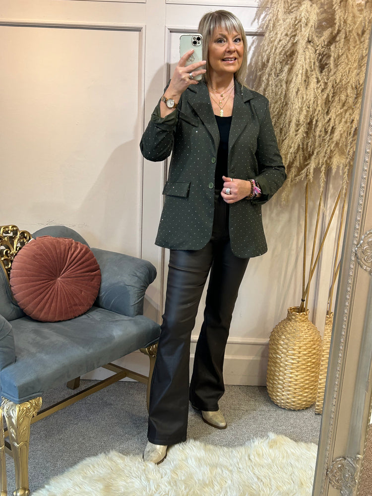 A Touch Of Sparkle Blazer - Khaki