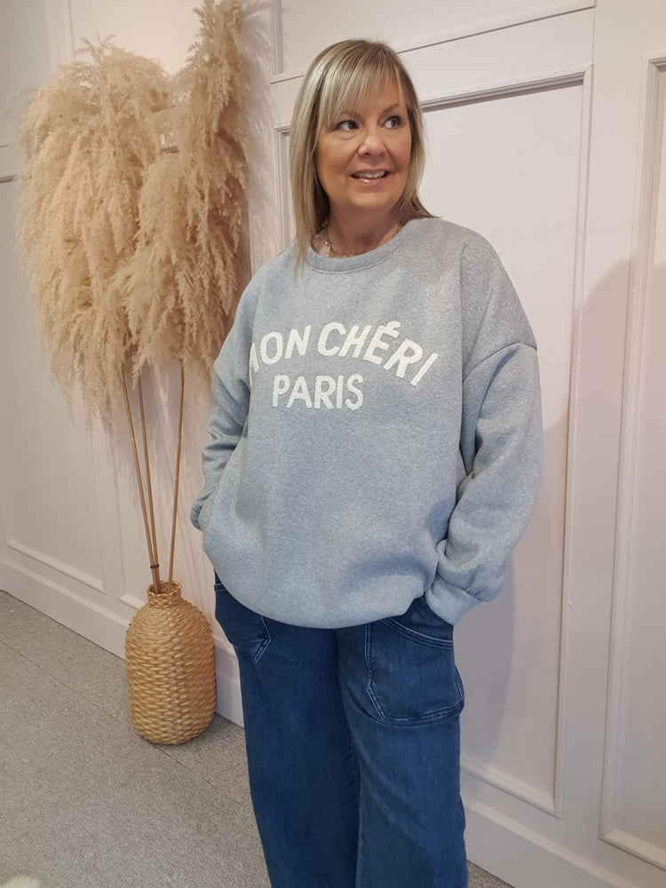 Mon Cheri Paris Sweatshirt  - Grey