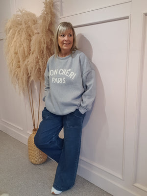 Mon Cheri Paris Sweatshirt  - Grey