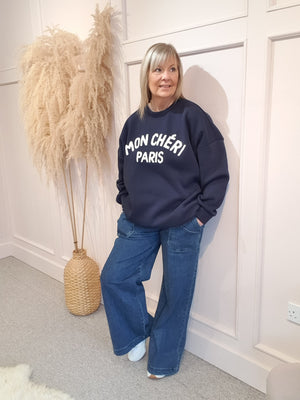 Mon Cheri Paris Sweatshirt  - Navy