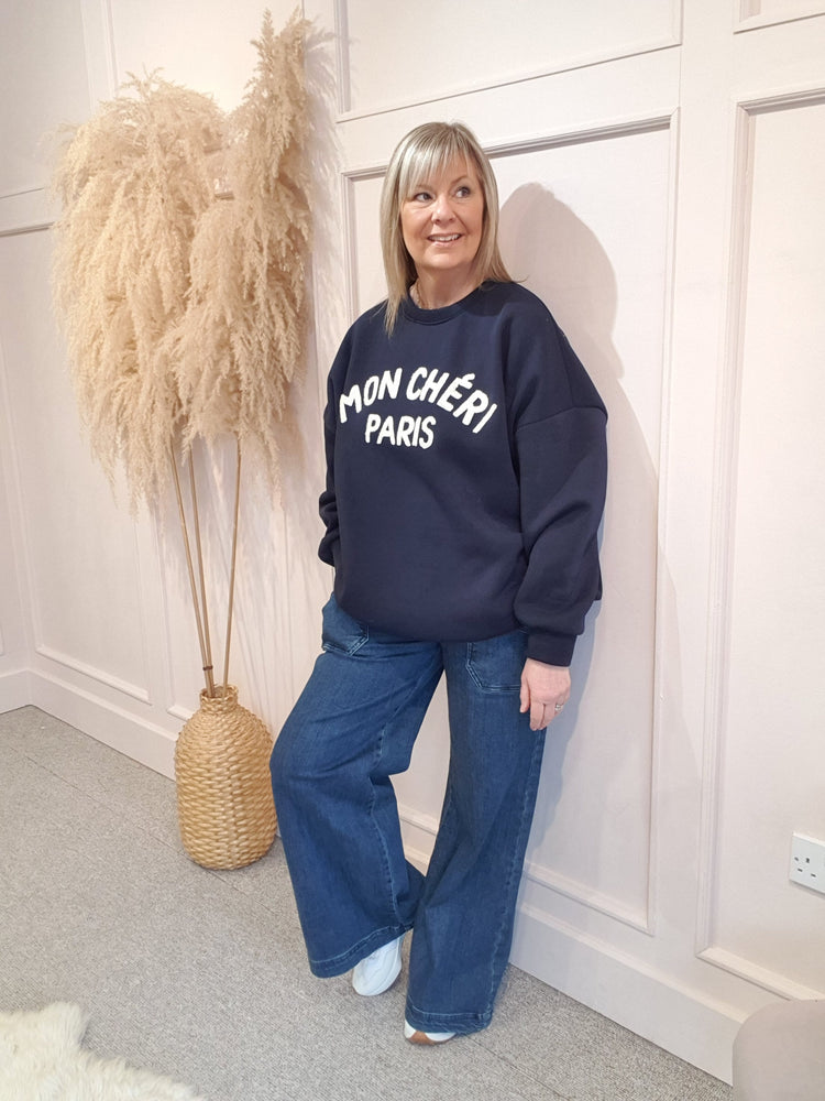 Mon Cheri Paris Sweatshirt  - Navy