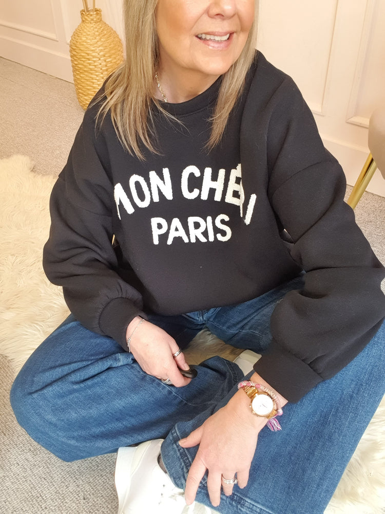 Mon Cheri Paris Sweatshirt  - Black