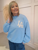 LA Front & Back Sweatshirt  - Blue/Cream