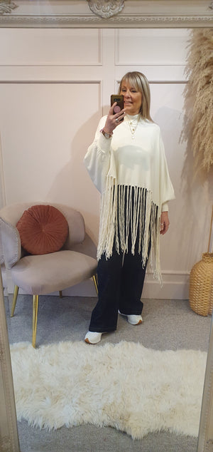 Tassel Fringe Jumper - Cream