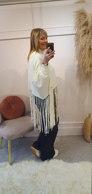 Tassel Fringe Jumper - Cream