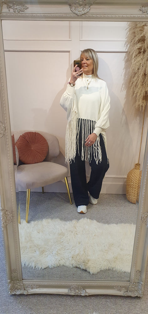 Tassel Fringe Jumper - Cream