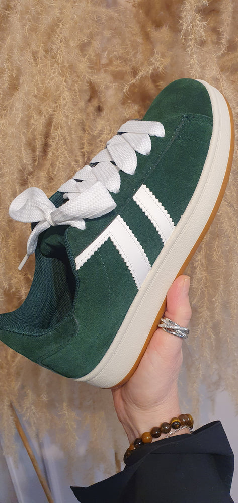 Green & White Chunky Sole Trainer