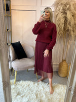 Jumper Over Top & Tulle Skirt Dress - Burgundy