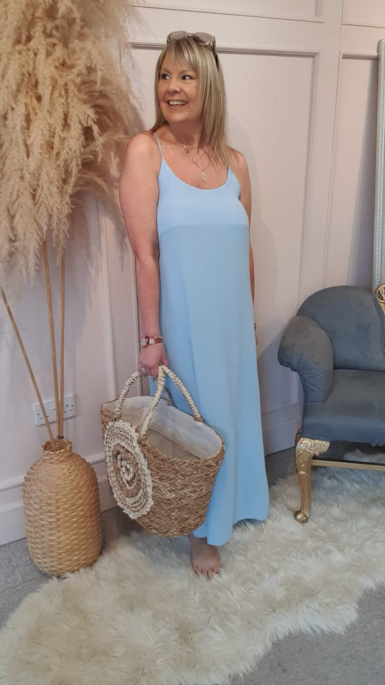 Strappy Maxi Sundress - Pale Blue