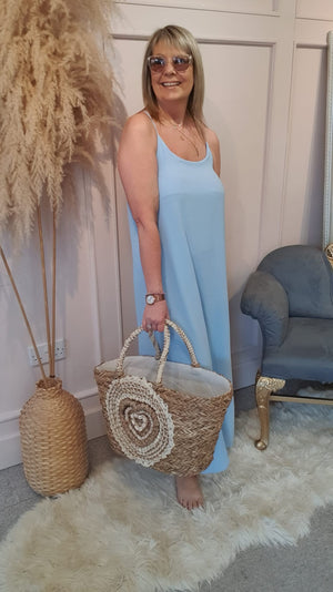 Strappy Maxi Sundress - Pale Blue