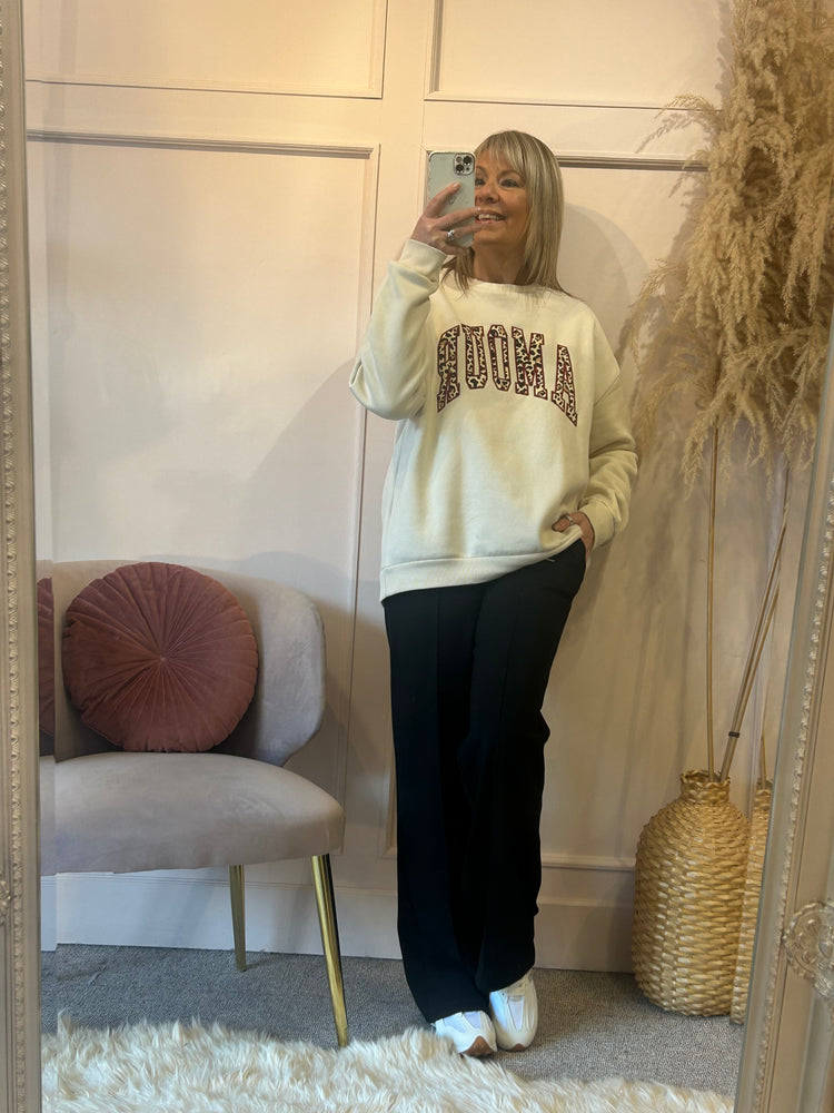 Leopard Amour SweatShirt - Cream