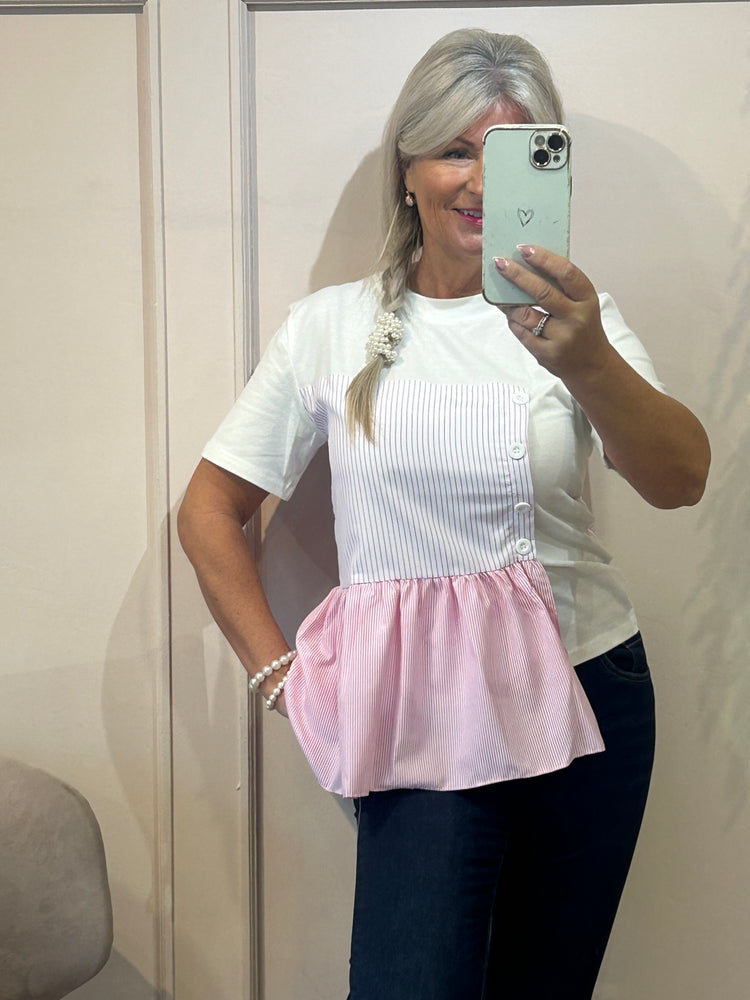 Pink Peplum - T-Shirt