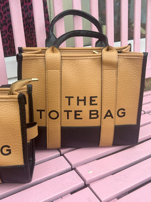 The Tote Bag Large - Tan/Black