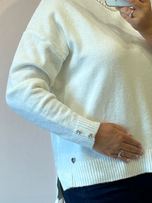 Soft Round Neck Jumper - Winter White