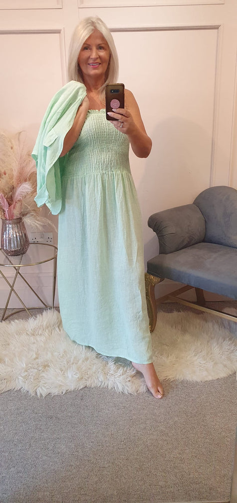 Linen Sundress & Little Jacket Co-ord Set - Mint