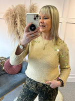 Disco Sequin Detail Jumper - Tan