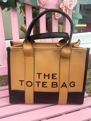 The Tote Bag Large - Tan/Black