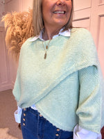 Crossover Layered Jumper - Mint Green