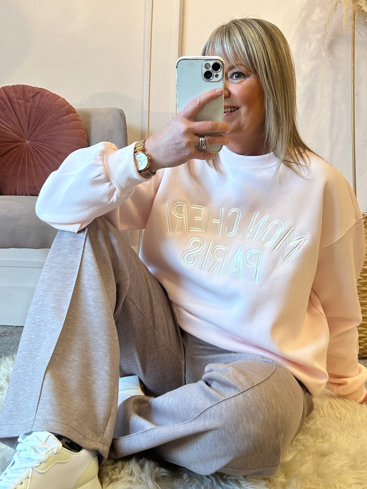 Mon Cheri SweatShirt - Pale Pink