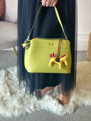 'H' Detail with Padded Charm Bag - Lime