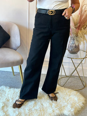 Wide Leg Jeans- Black