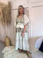 Bohemian Summer Embroidered Dress - Cream