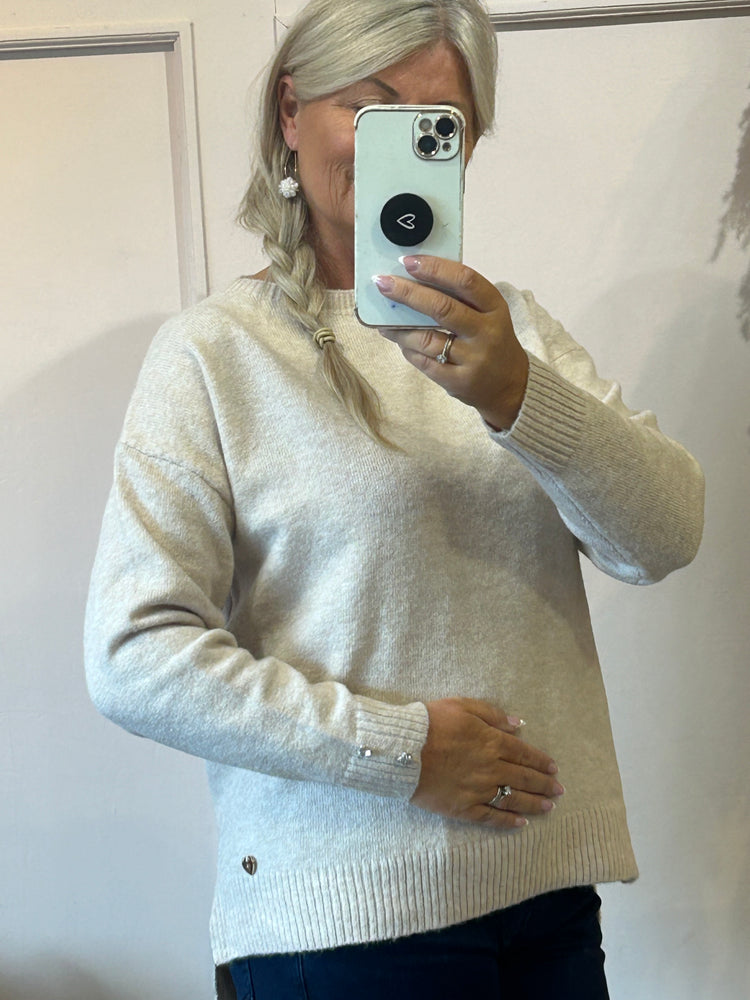 Soft Round Neck Jumper - Oatmeal