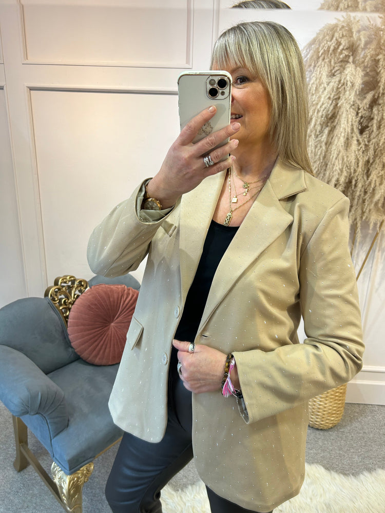 A Touch Of Sparkle Blazer - Beige