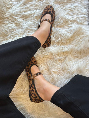 Mary Jane Iconic Strap Across - Leopard