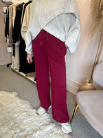 Wide Leg Lounge Pant- Burgundy