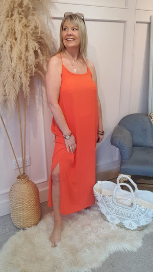 Strappy Maxi Sundress - Orange