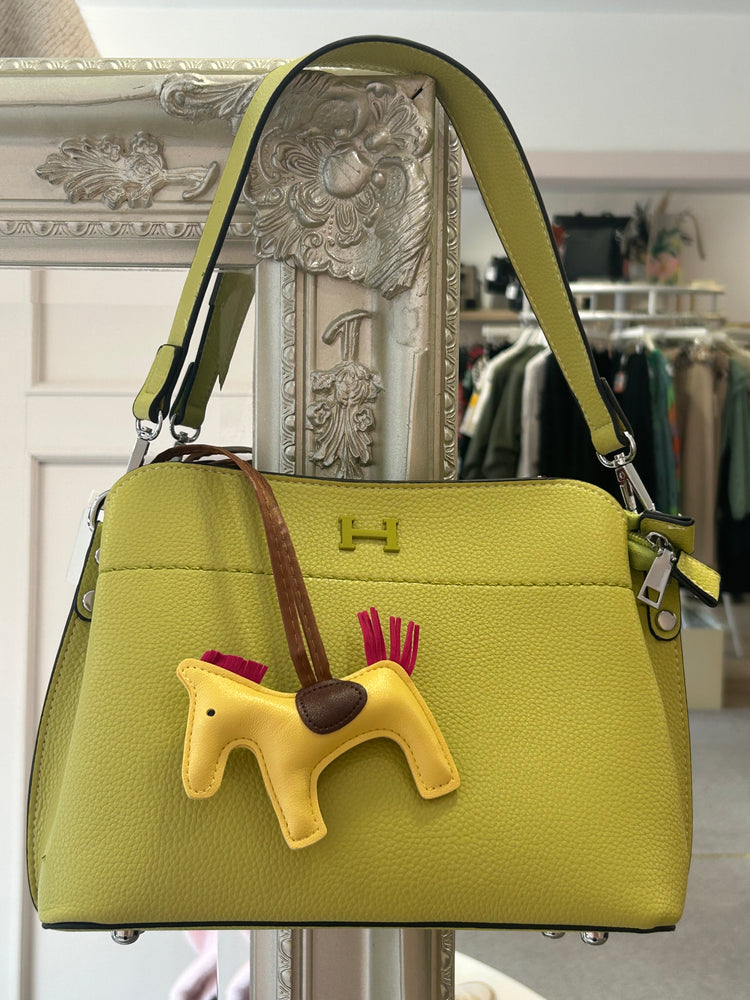 'H' Detail with Padded Charm Bag - Lime