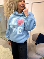 'Love' Sweatshirt Hoody - Blue