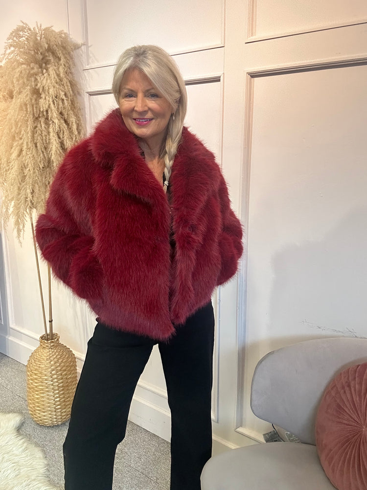 Just A Fur Baby Glam Jacket - Burgundy