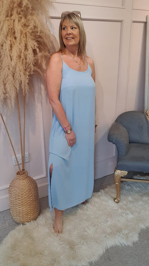 Strappy Maxi Sundress - Pale Blue