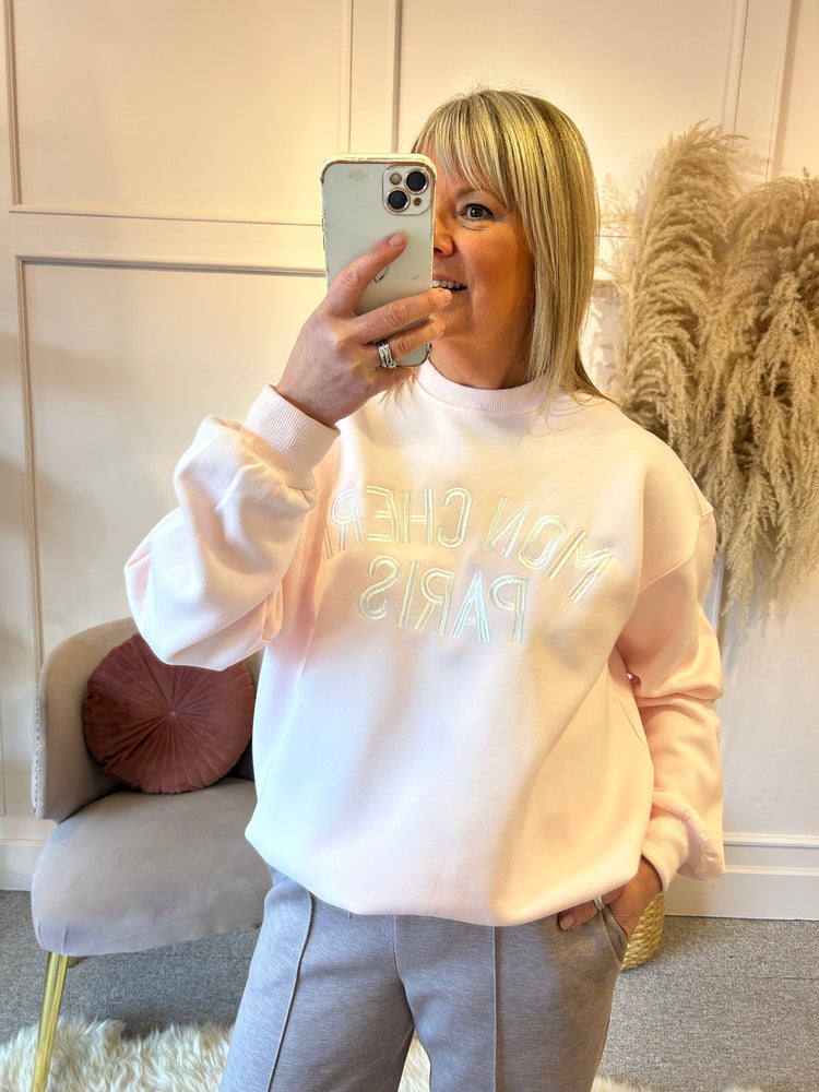 Mon Cheri SweatShirt - Pale Pink