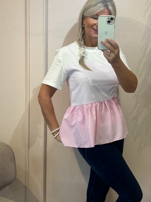 Pink Peplum - T-Shirt