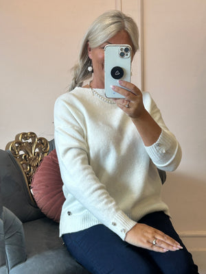 Soft Round Neck Jumper - Winter White