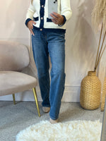 Sparkle Wide Leg Jeans- Blue Denim