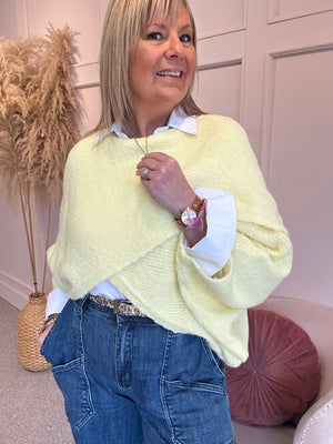 Crossover Layered Jumper - Lemon Yellow