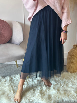 Tulle Net Skirt - Navy