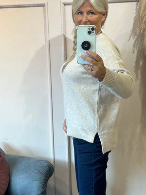 Soft Round Neck Jumper - Oatmeal