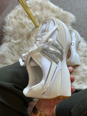 Bling Silver Flash Trainer - White