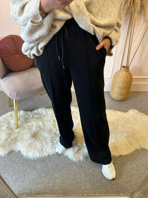 Wide Leg Lounge Pant- Black